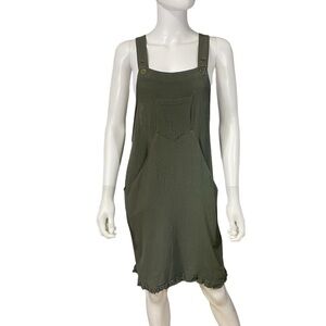 UMGEE 100% Cotton Relaxed Fit Adjustable Straps Overalls Dress W/Pockets